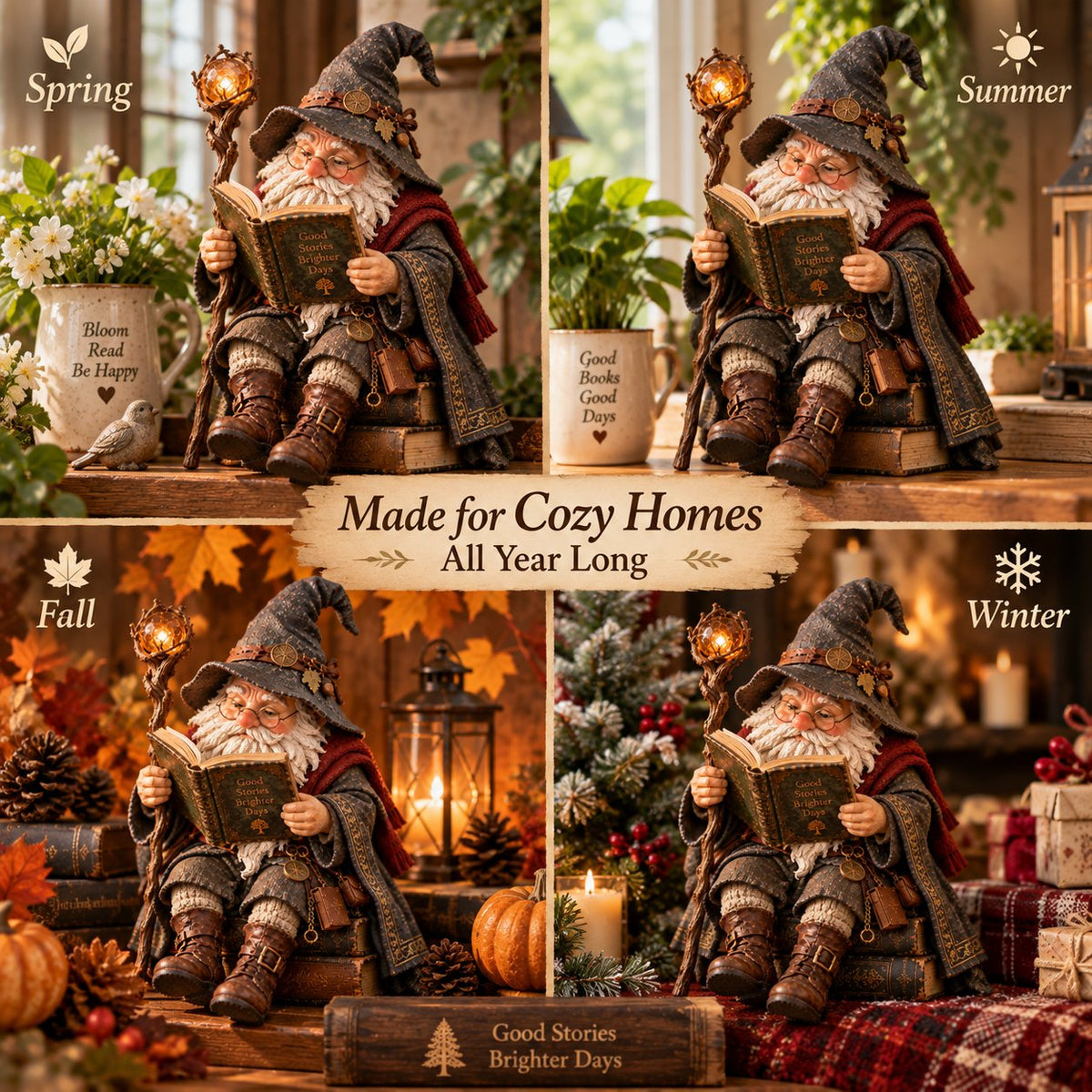 StoryGnome™ | Enchanted Reading Wizard Decorative Figurine
