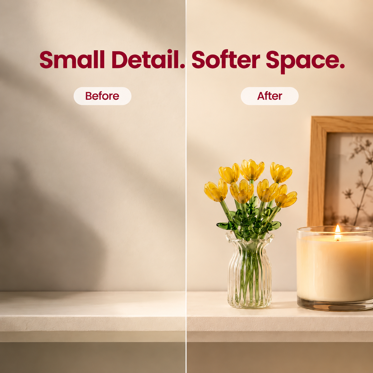 Bloomora™ | Decorative Glass Tulip Bouquet with Vase