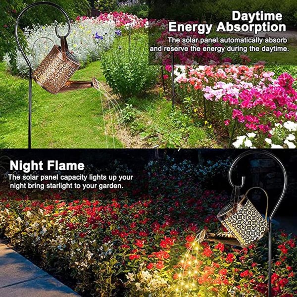 GlowCascade™ | Solar Watering Can Garden Light with Cascading Fairy Lights