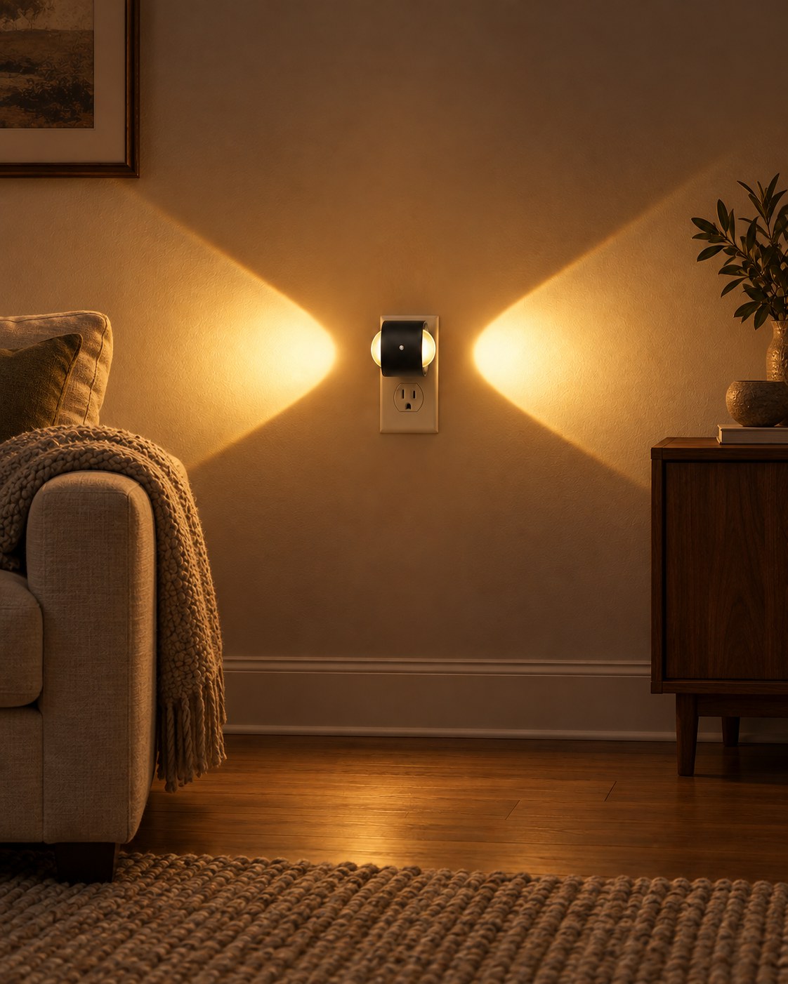 HaloBeam™ | Adjustable Plug-In LED Wall Night Light