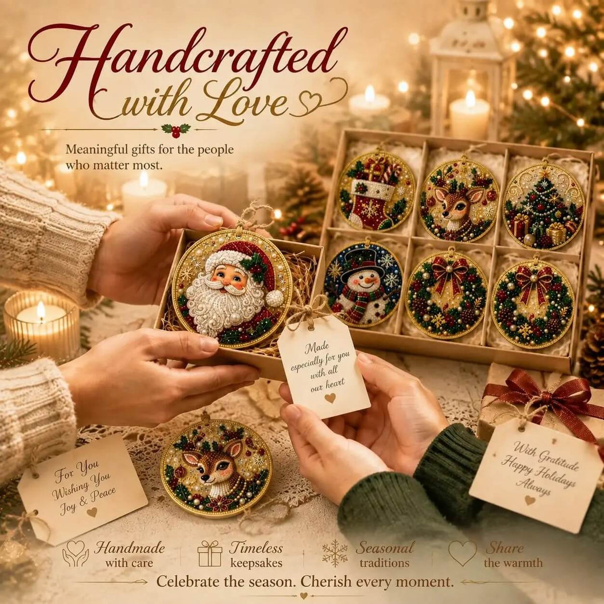 FestiveSpark™ | Christmas Diamond Art Ornament Decorating Kit