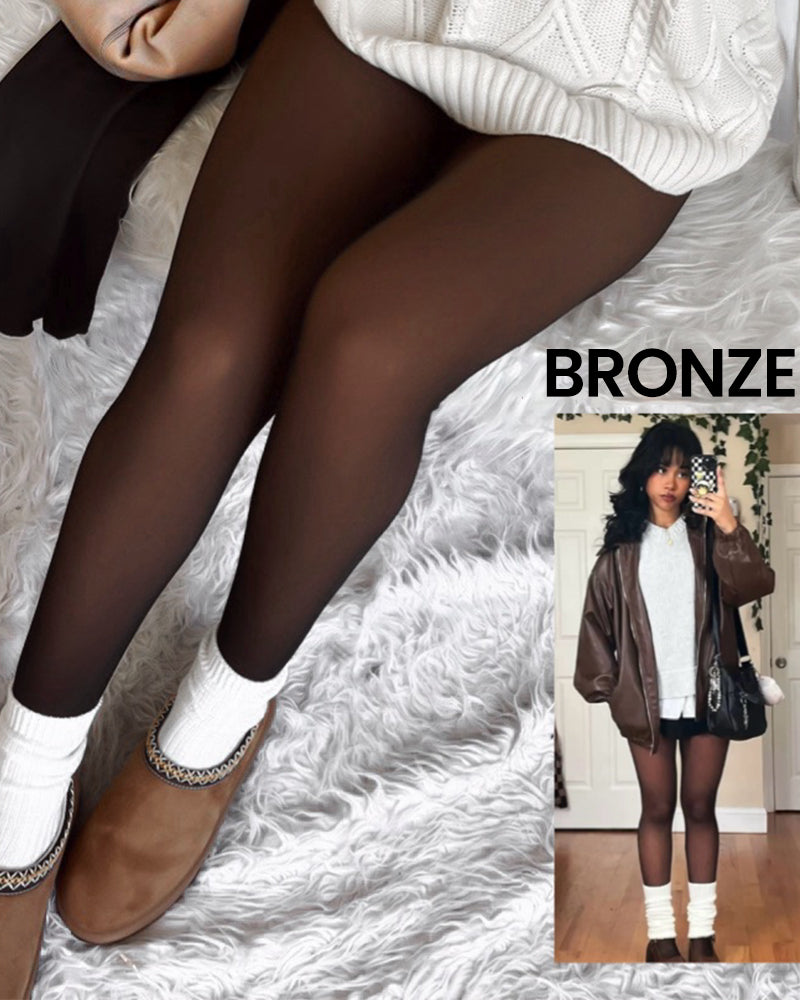 FrostVeil™ | Sheer-Look Fleece-Lined Thermal Tights