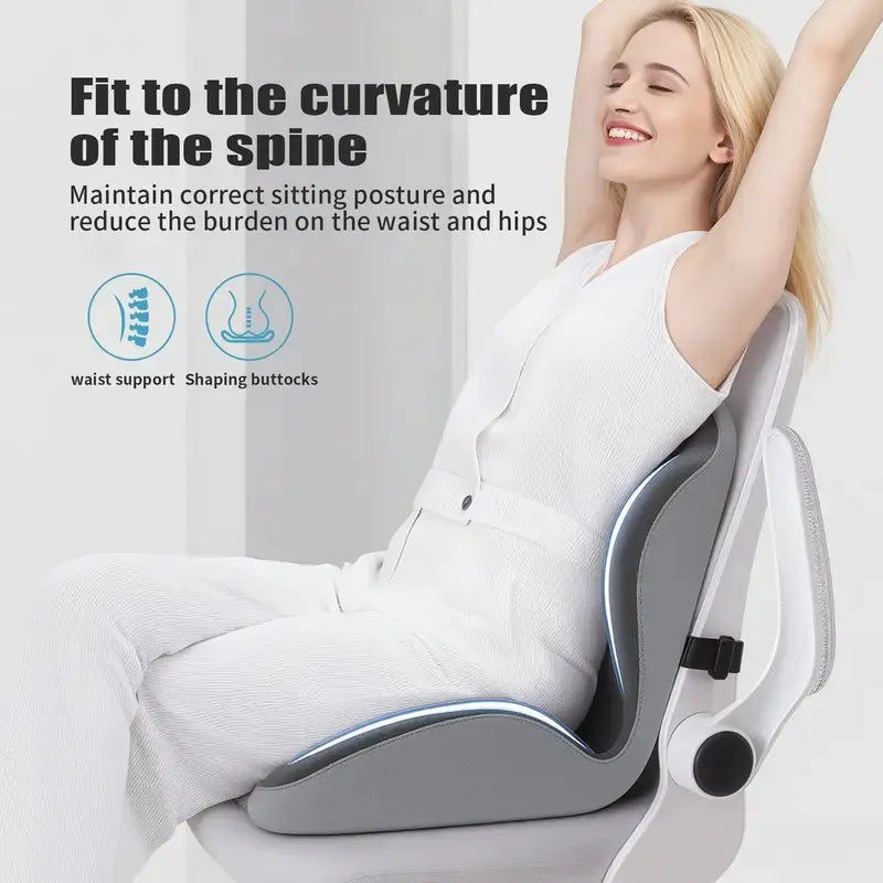 PostureNest™ Ergonomic Seat Cushion with Back Support