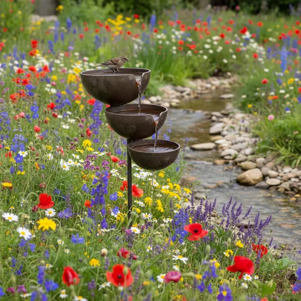 AquaHaven™ | Cascading Bird Bath & Rain Catcher