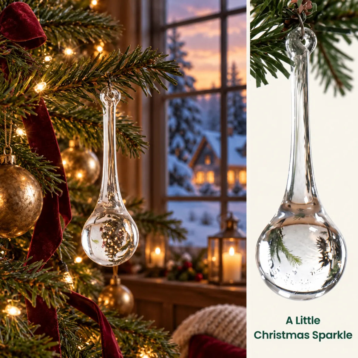 CrystalDrop™ | Elegant Glass Teardrop Christmas Tree Ornaments