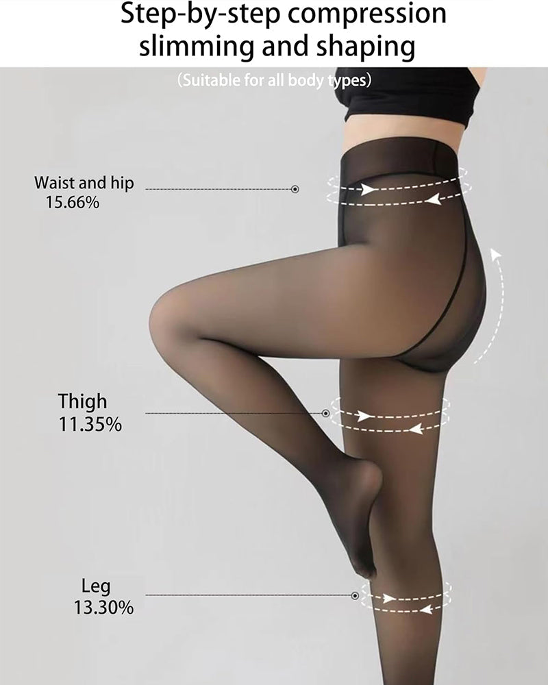 FrostVeil™ | Sheer-Look Fleece-Lined Thermal Tights