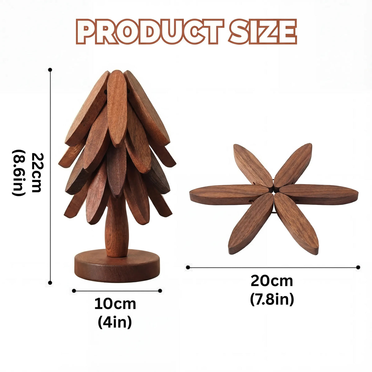 PineNest™ | Wooden Tree-Shaped Heat-Resistant Trivet Set