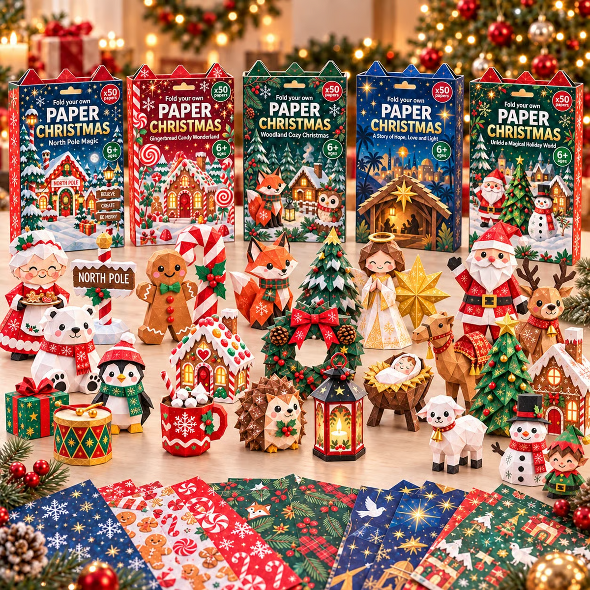PaperWonder™ | Christmas Paper Folding Craft Kit – 250 Sheets