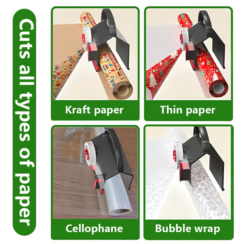 WrapCutter™ | Portable Gift Wrap Roll Cutter with Easy-Carry Handle