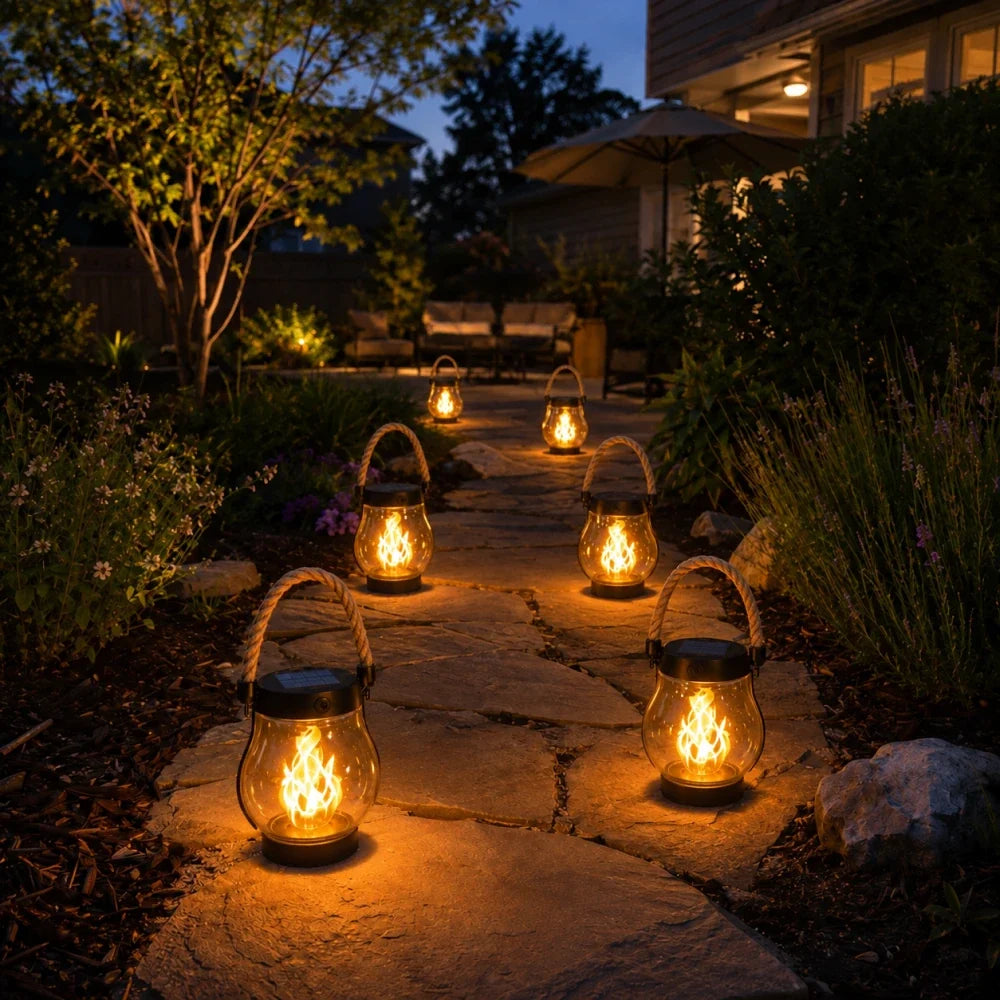 FlameHaven™ Solar Flickering Flame Lantern