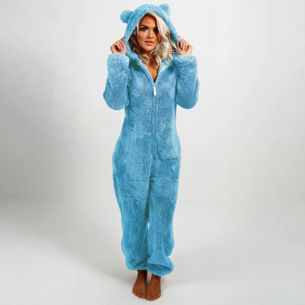 SnuggleLuxe™ | Women's Ultra-Soft Teddy Fleece Hooded Jumpsuit