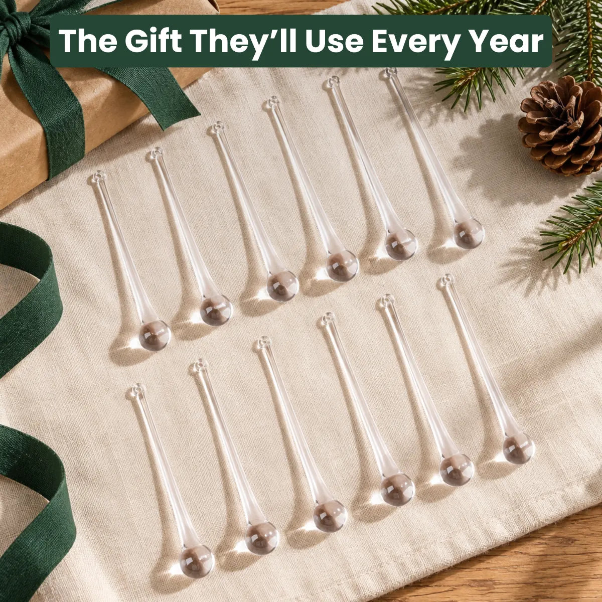 CrystalDrop™ | Elegant Glass Teardrop Christmas Tree Ornaments