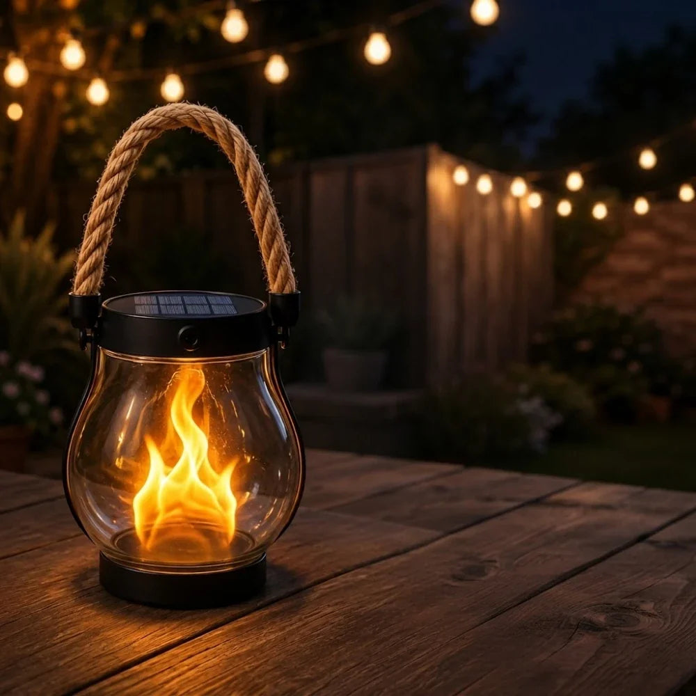 FlameHaven™ Solar Flickering Flame Lantern