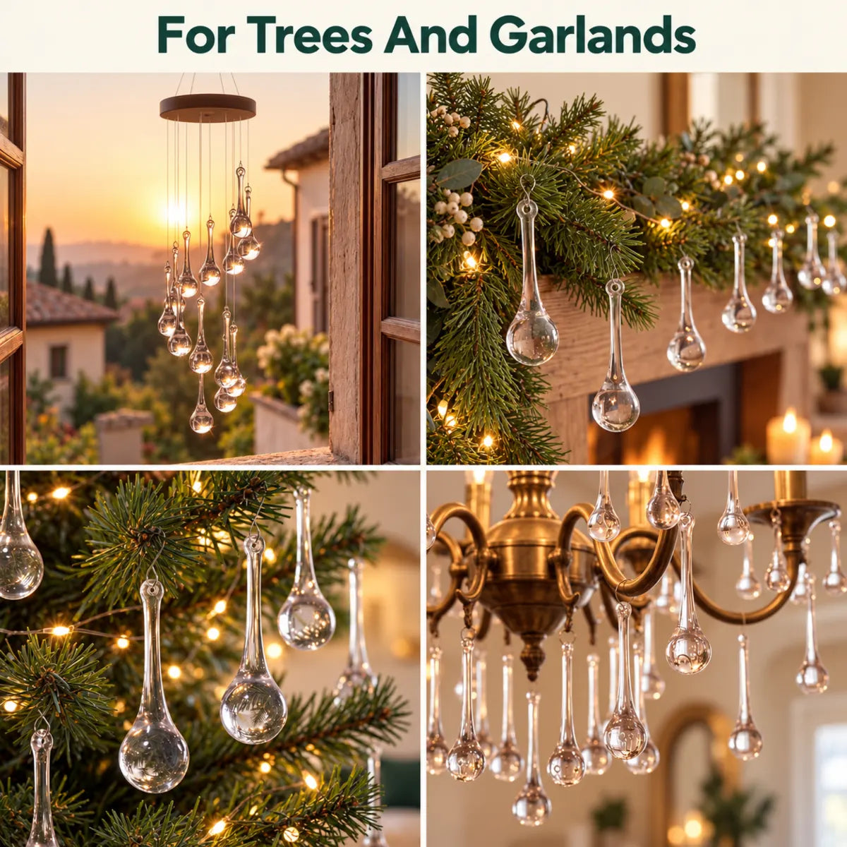 CrystalDrop™ | Elegant Glass Teardrop Christmas Tree Ornaments