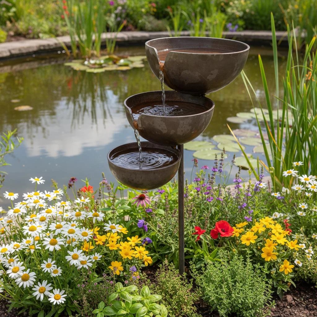 AquaHaven™ | Cascading Bird Bath & Rain Catcher