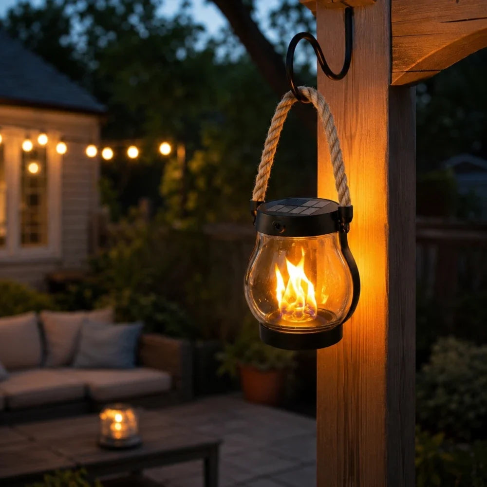 FlameHaven™ Solar Flickering Flame Lantern
