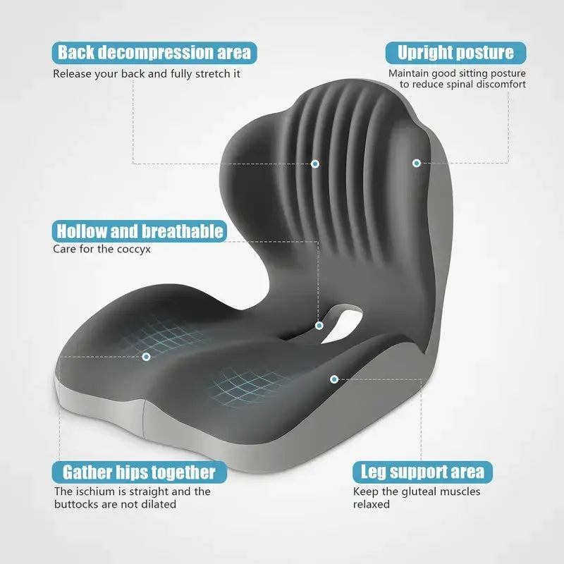 PostureNest™ Ergonomic Seat Cushion with Back Support