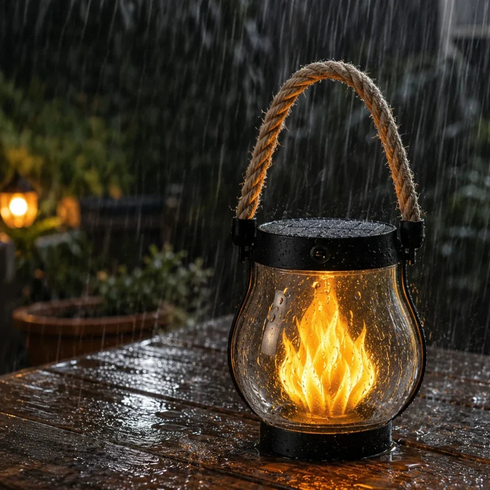 FlameHaven™ Solar Flickering Flame Lantern