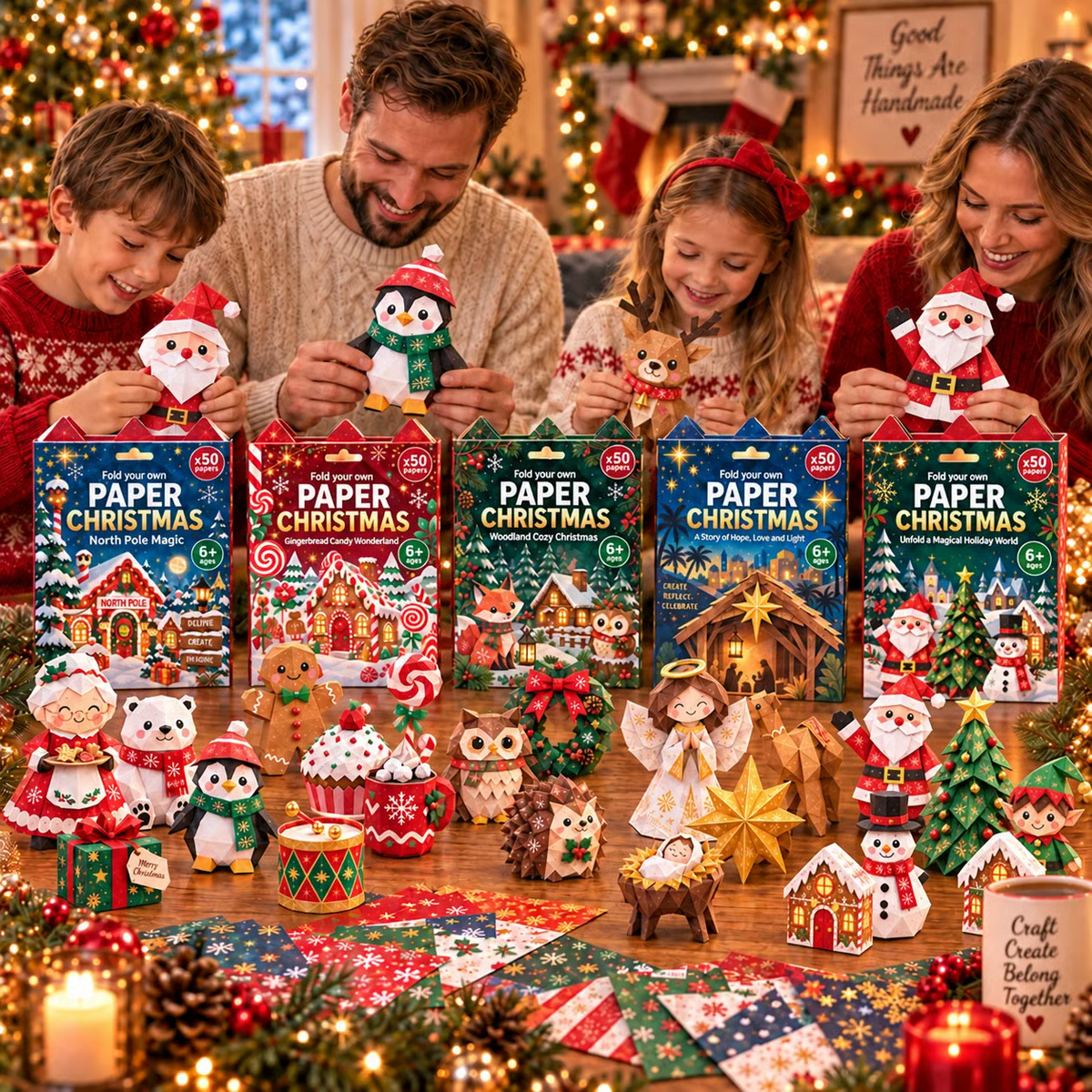 PaperWonder™ | Christmas Paper Folding Craft Kit – 250 Sheets