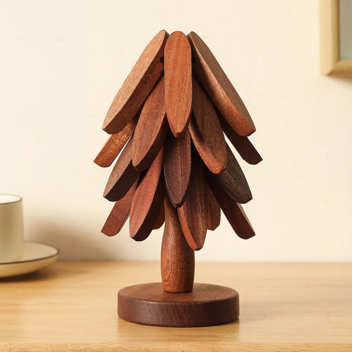 PineNest™ | Wooden Tree-Shaped Heat-Resistant Trivet Set