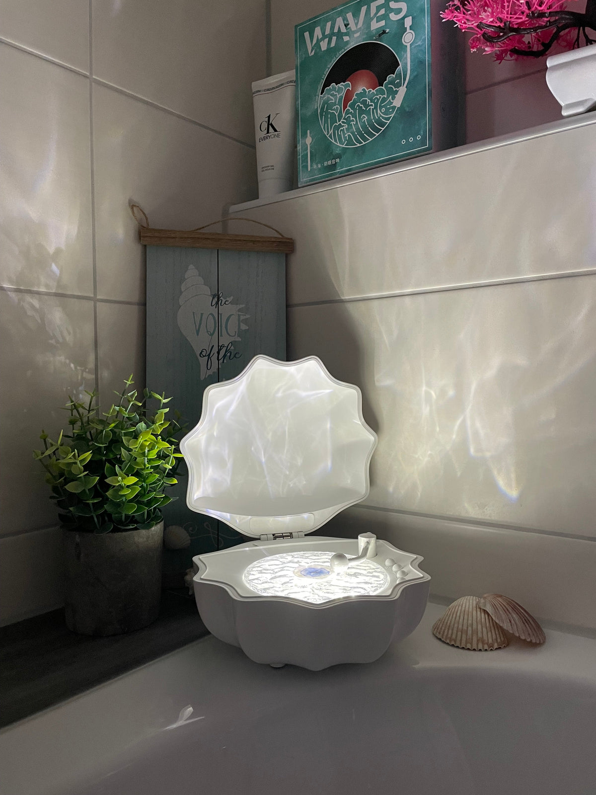 AquaShell™ | Color-Changing Ocean Wave Projector & Bluetooth Speaker