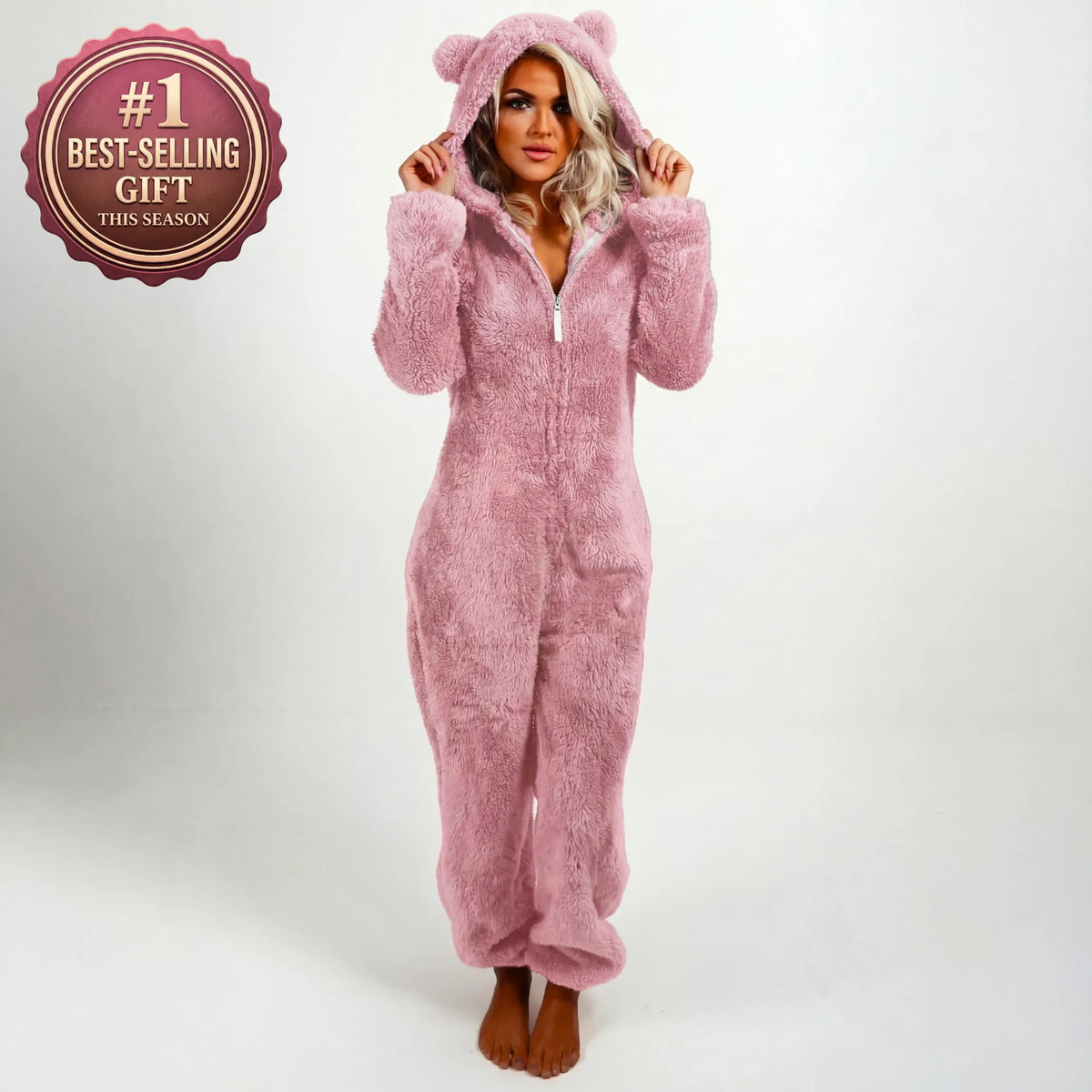 SnuggleLuxe™ | Women's Ultra-Soft Teddy Fleece Hooded Jumpsuit
