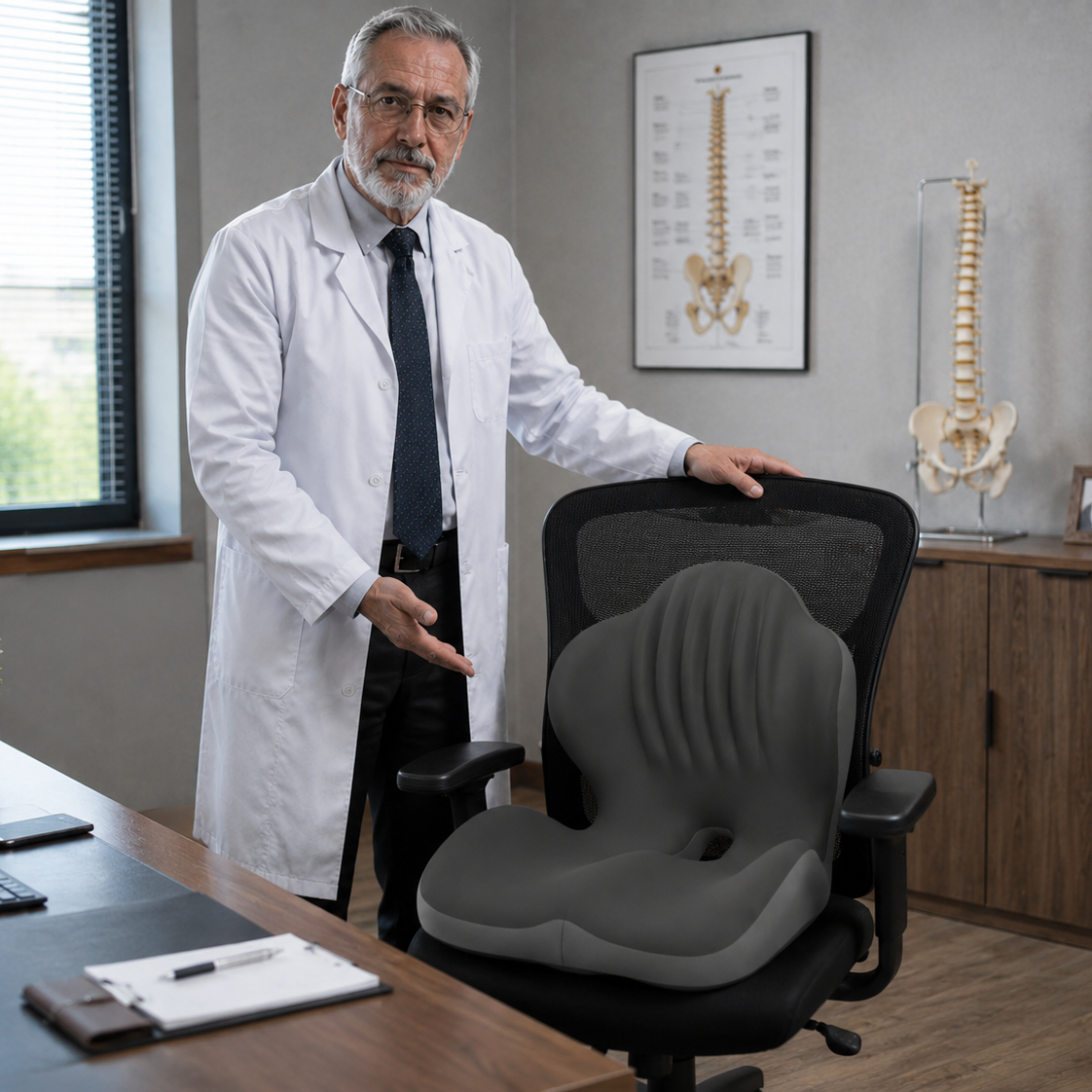 PostureNest™ Ergonomic Seat Cushion with Back Support