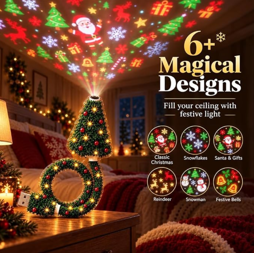 FestiveBeam™ | Magical Christmas LED Projector with Holiday Patterns