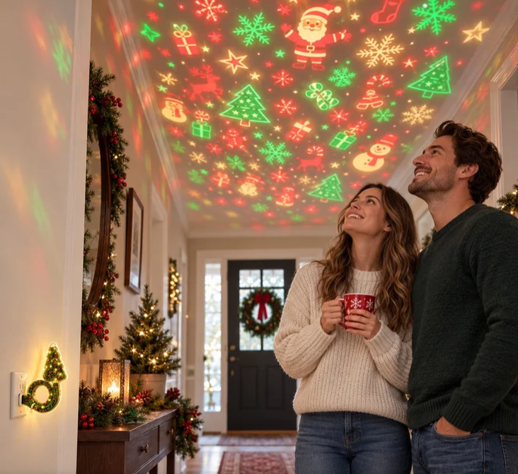 FestiveBeam™ | Magical Christmas LED Projector with Holiday Patterns