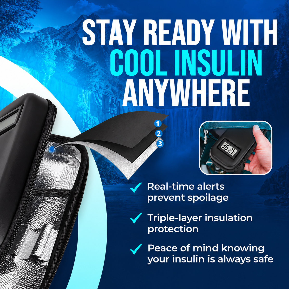 FrostKeep™ | Portable Peptide Cooling Case with Digital Temperature Display