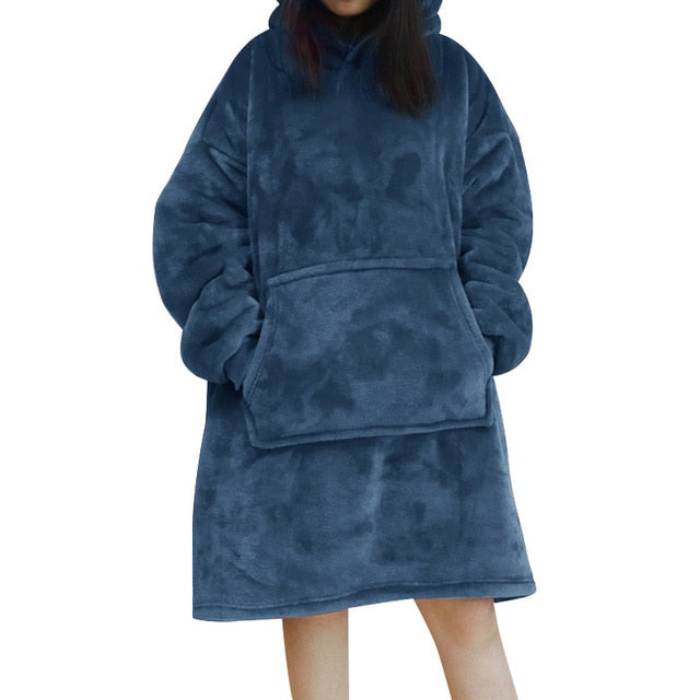 WarmNest™ | Oversized Sherpa Fleece Wearable Blanket Hoodie