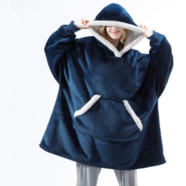 WarmNest™ | Oversized Sherpa Fleece Wearable Blanket Hoodie