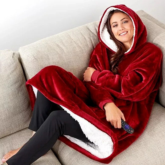 WarmNest™ | Oversized Sherpa Fleece Wearable Blanket Hoodie
