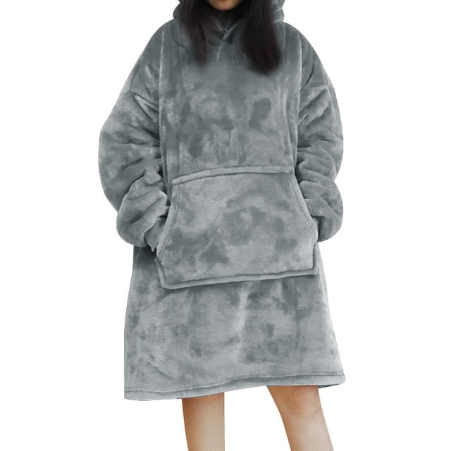 WarmNest™ | Oversized Sherpa Fleece Wearable Blanket Hoodie