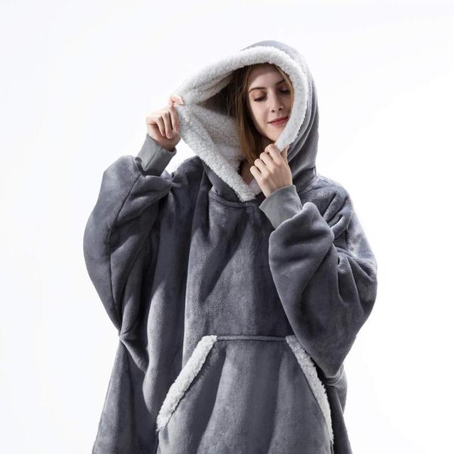 WarmNest™ | Oversized Sherpa Fleece Wearable Blanket Hoodie