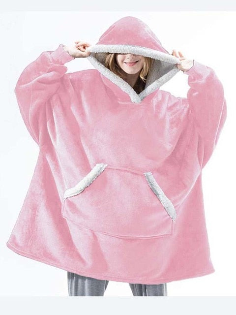 WarmNest™ | Oversized Sherpa Fleece Wearable Blanket Hoodie