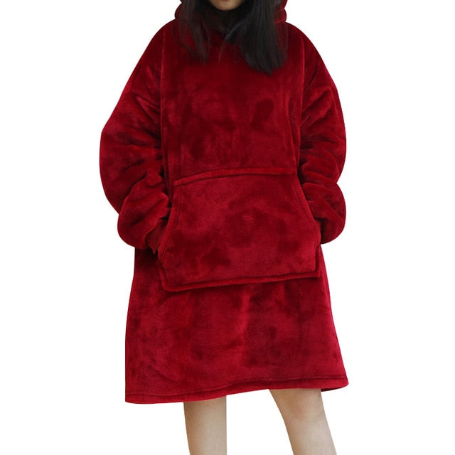 WarmNest™ | Oversized Sherpa Fleece Wearable Blanket Hoodie
