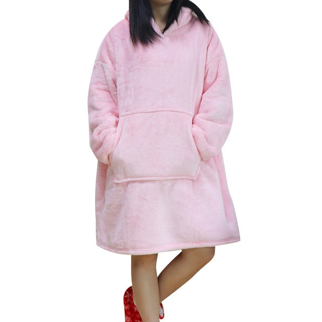 WarmNest™ | Oversized Sherpa Fleece Wearable Blanket Hoodie
