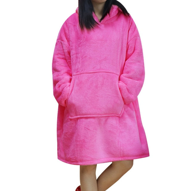 WarmNest™ | Oversized Sherpa Fleece Wearable Blanket Hoodie