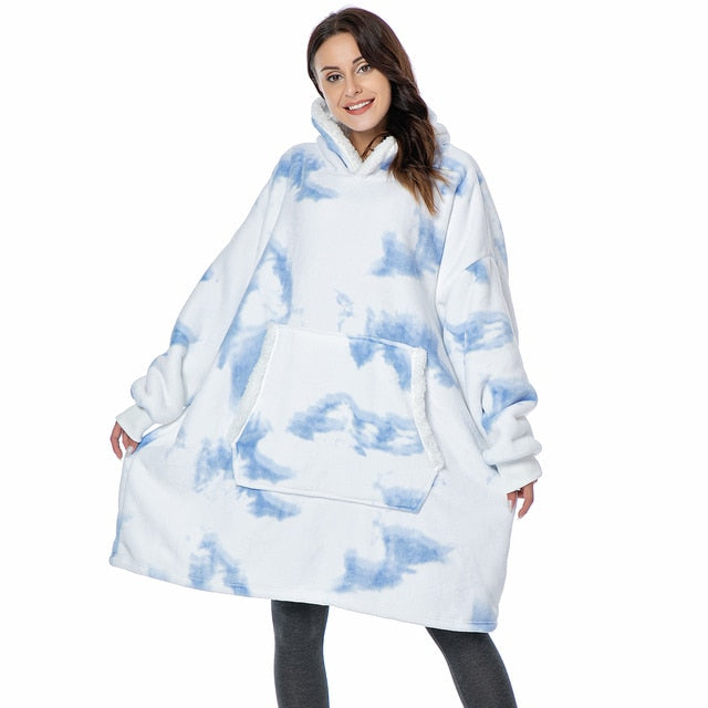 WarmNest™ | Oversized Sherpa Fleece Wearable Blanket Hoodie