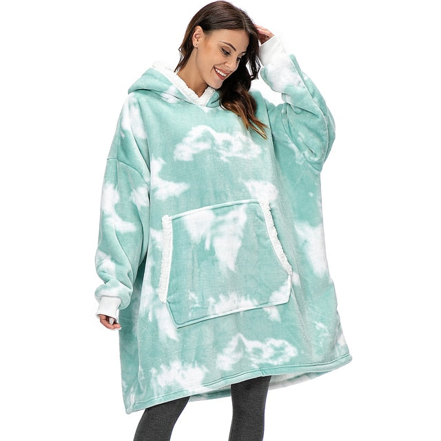WarmNest™ | Oversized Sherpa Fleece Wearable Blanket Hoodie