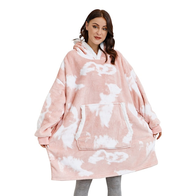 WarmNest™ | Oversized Sherpa Fleece Wearable Blanket Hoodie