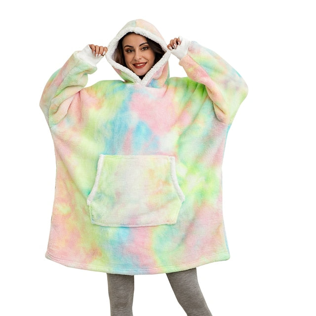 WarmNest™ | Oversized Sherpa Fleece Wearable Blanket Hoodie