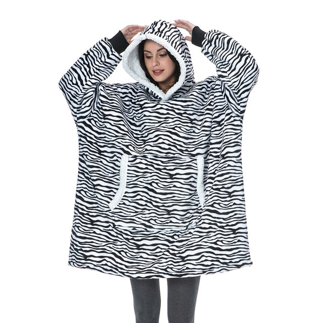 WarmNest™ | Oversized Sherpa Fleece Wearable Blanket Hoodie