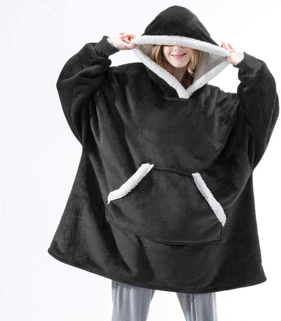 WarmNest™ | Oversized Sherpa Fleece Wearable Blanket Hoodie
