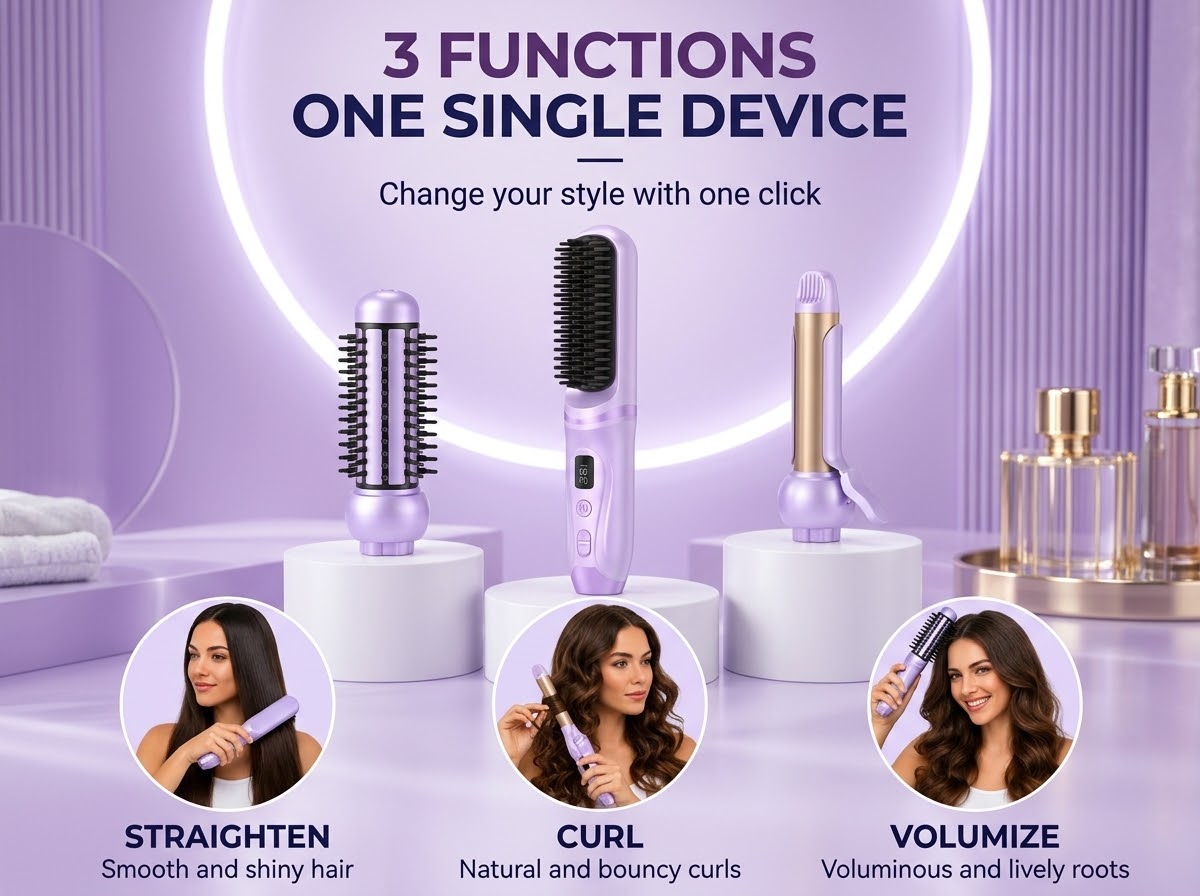 StyleGlide™ Cordless 3-in-1 Hair Styler
