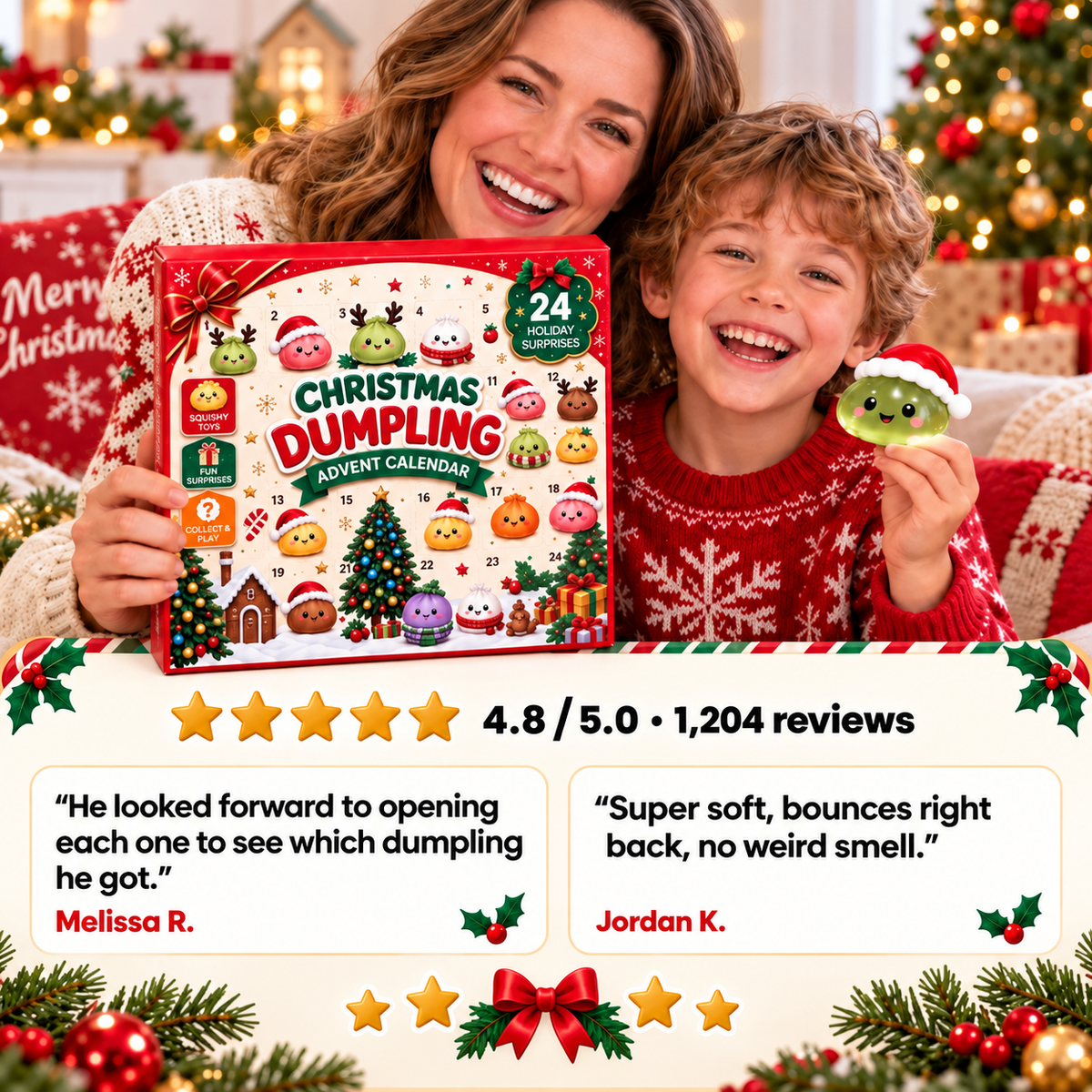 DumplingJoy™ | Christmas Advent Calendar with 24 Cute Surprise Figures