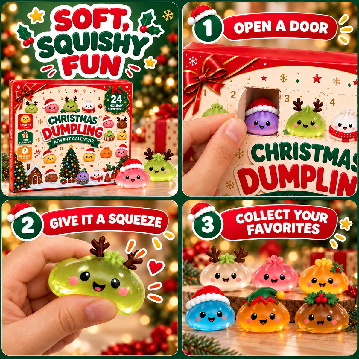 DumplingJoy™ | Christmas Advent Calendar with 24 Cute Surprise Figures