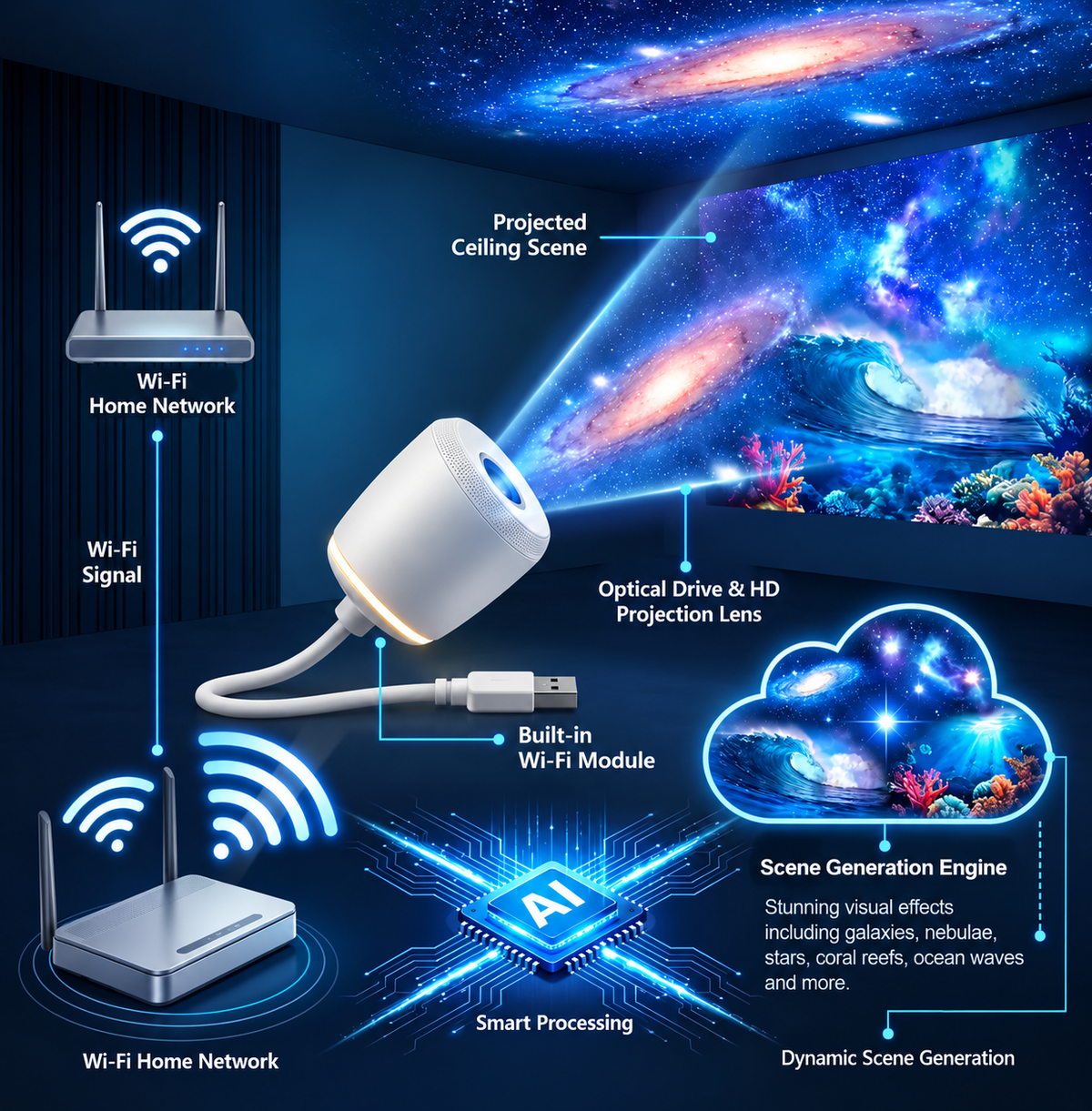 DreamBeam™ 5D Holographic Galaxy Projector