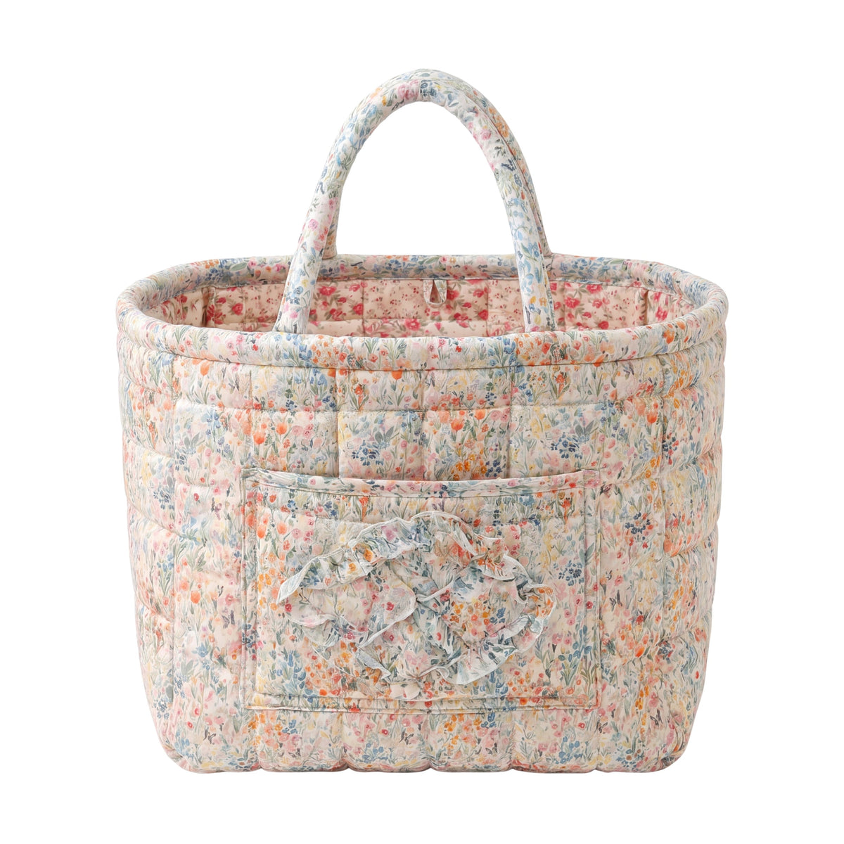 FloraCarry™ | Spacious Quilted Floral Storage Tote